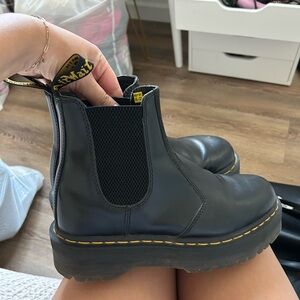 Dr. Martens Black Combat Boots with Air-Cushioned Sole